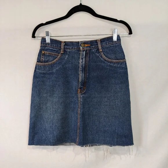 Vintage Giano High Rise 100% Cotton Cut Off Denim Skirt Size 6 - Picture 11 of 11